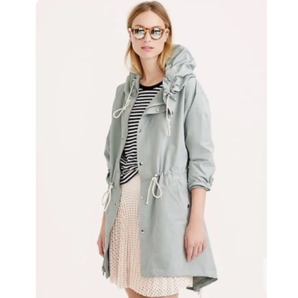 Women's J. CREW FISHTAIL ANORAK Jacket  SIZE: XXS  Retail 198$: VINTAGE MINT‎